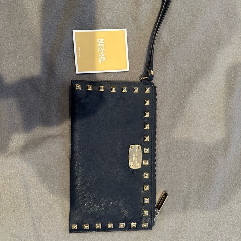 Michael Kors Black Studded Wristlet